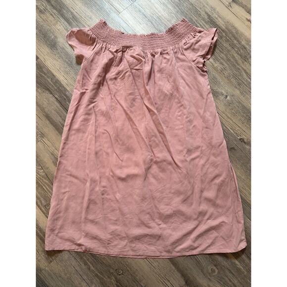 Tacera Off the Shoulder Dress Small Boho Sheath Pink Cap Sleeve Casual - Picture 4 of 5